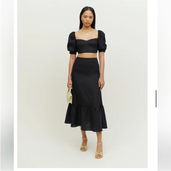 Reformation Sunnie Two Piece (Black) size 8 - Picture 5 of 7